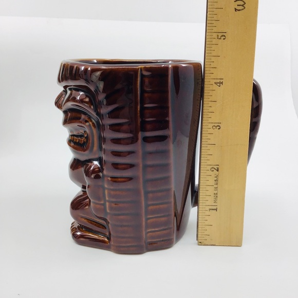 Brown Tiki mug with handle - Picture 7 of 8